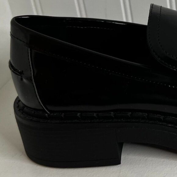 ZARA  FLAT LUG SOLE LOAFERS  in Black Size 10 - Picture 4 of 8